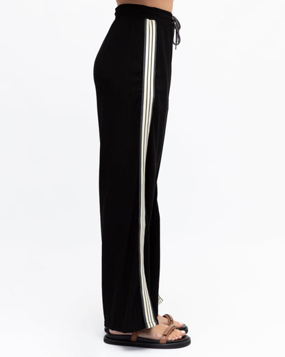 Iverie Pants - Black Multi | Women's High Waisted Wide Leg Pants