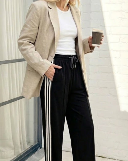 Iverie Pants - Black Multi | Women's High Waisted Wide Leg Pants