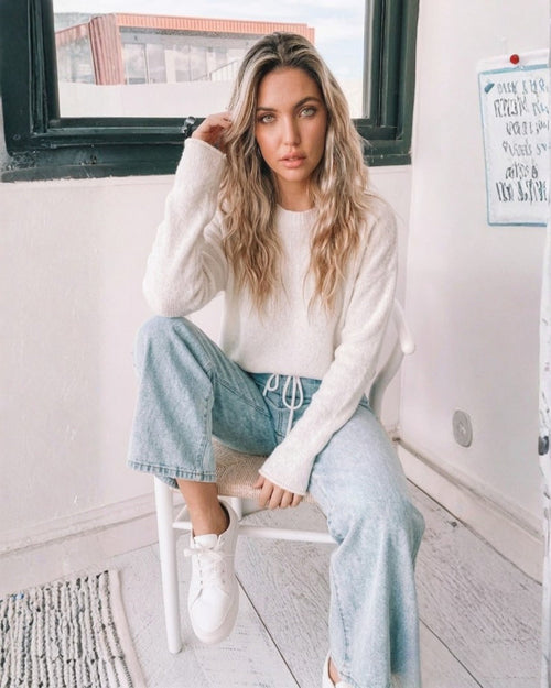 Joansy Knit - White | Women's Ribbed Knit Jumper