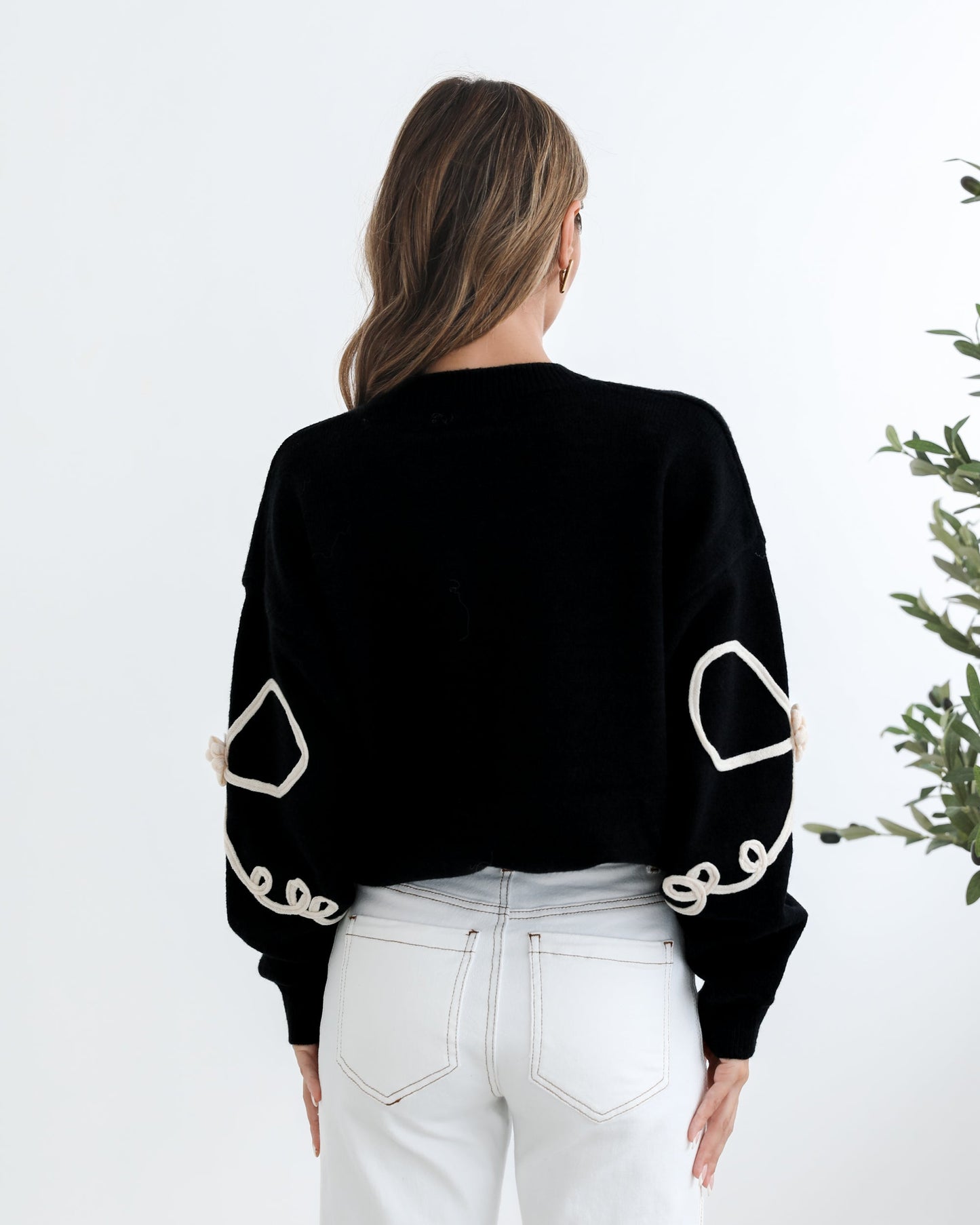 Junaelle Knit Black Multi | Women's Bow Detail Knit Jumper