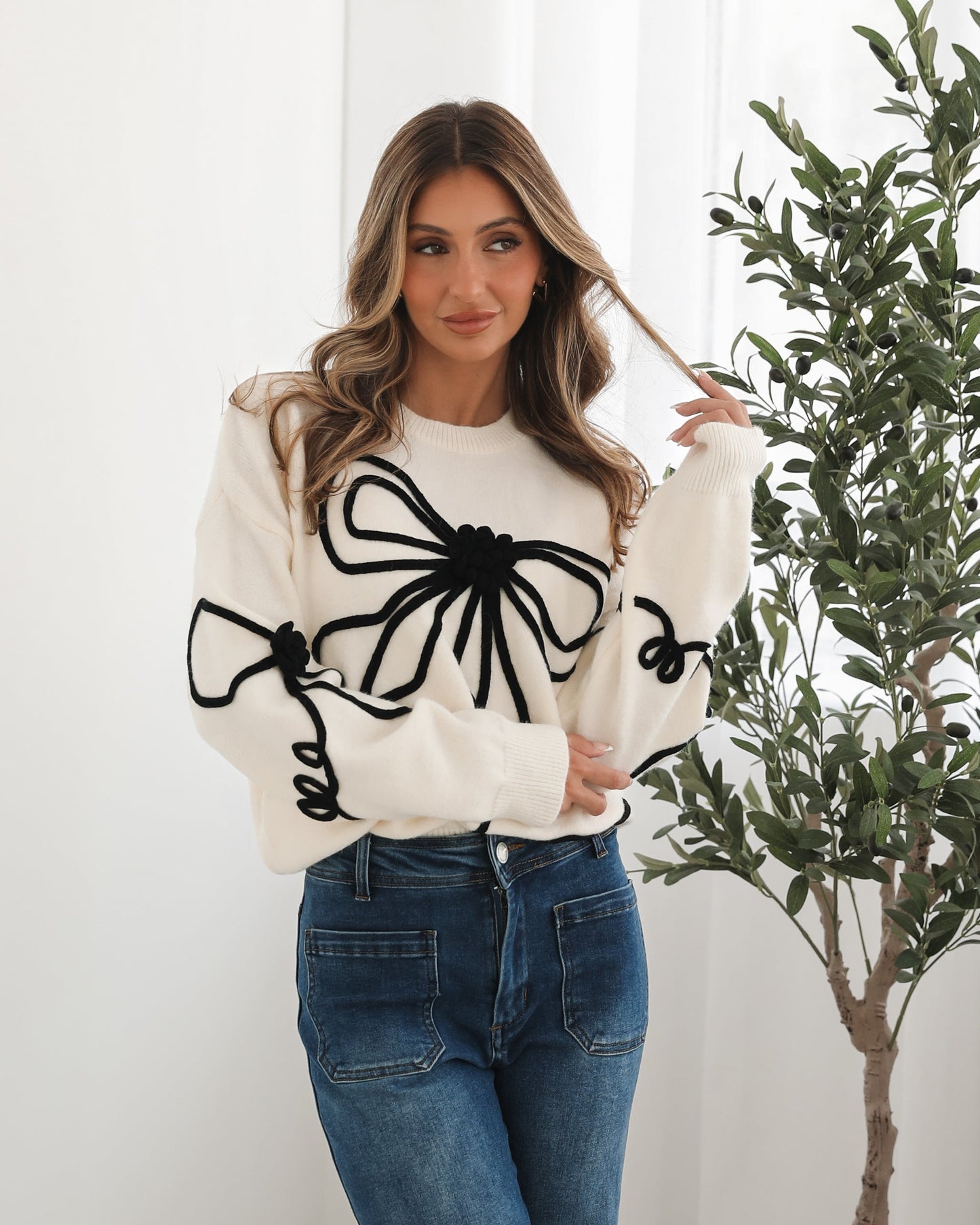 Junaelle Cream Multi Knit | Women's Knit Jumper