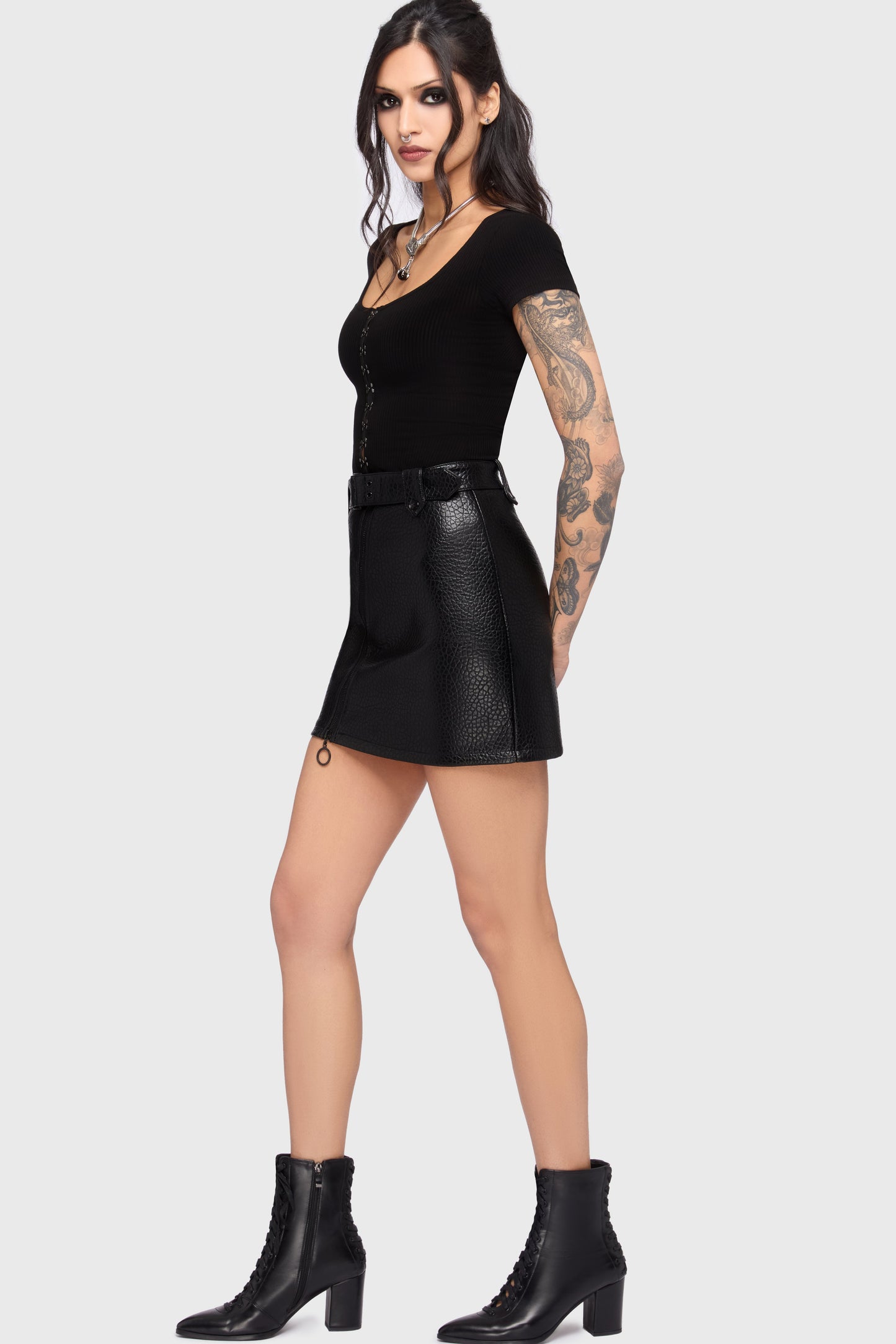 Kihilist Obsidienne Biker Skirt