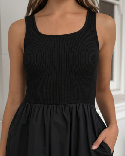 Kyline Black Dress | Women's Shirred Midi Dress