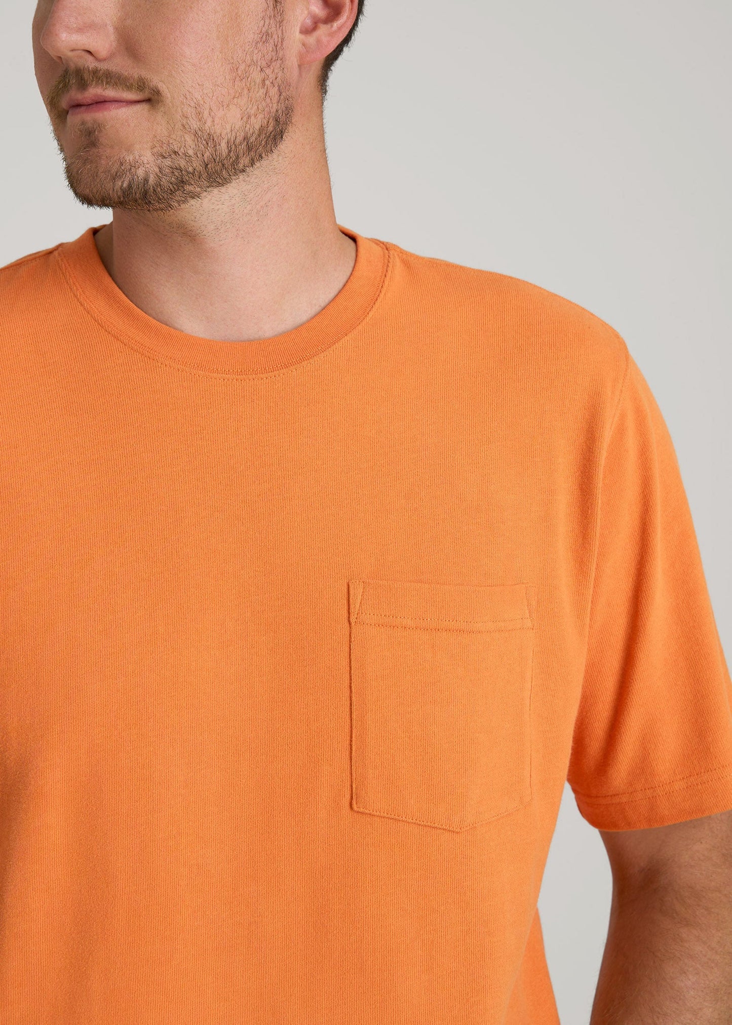 LJ&S Workwear Pocket T-Shirt for Tall Men in Marmalade