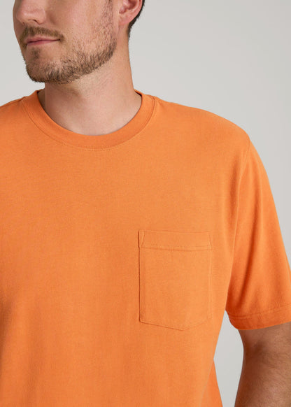 LJ&S Workwear Pocket T-Shirt for Tall Men in Marmalade