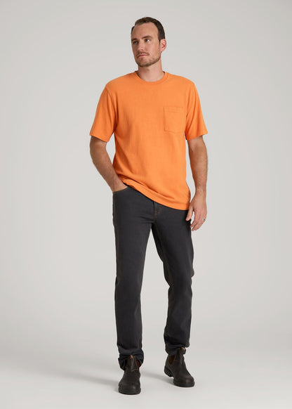 LJ&S Workwear Pocket T-Shirt for Tall Men in Marmalade
