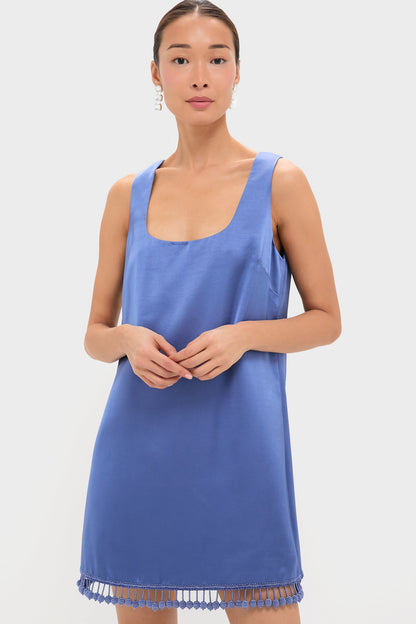 Blue Satin Mollie Dress