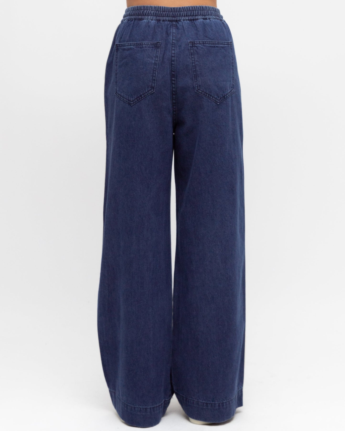Zanea Blue Stripe Jeans | Women's High Waisted Wide Leg Jeans
