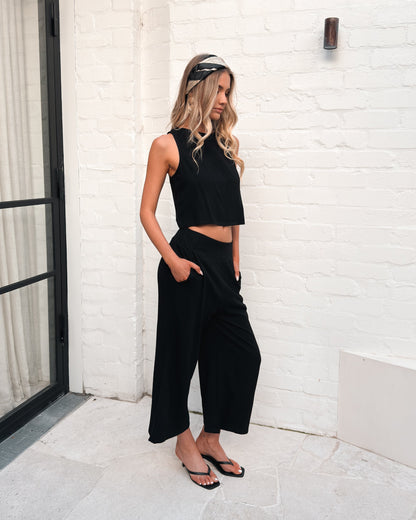 Lighthouse Pants - Black | Women's Wide Leg Linen Pants
