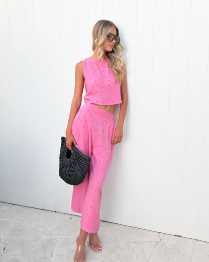 Lighthouse Pants Candy Spot | Women's Wide Leg Linen Pants