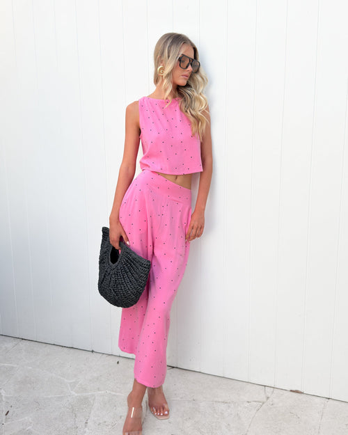 Lighthouse Pants Candy Spot | Women's Wide Leg Linen Pants