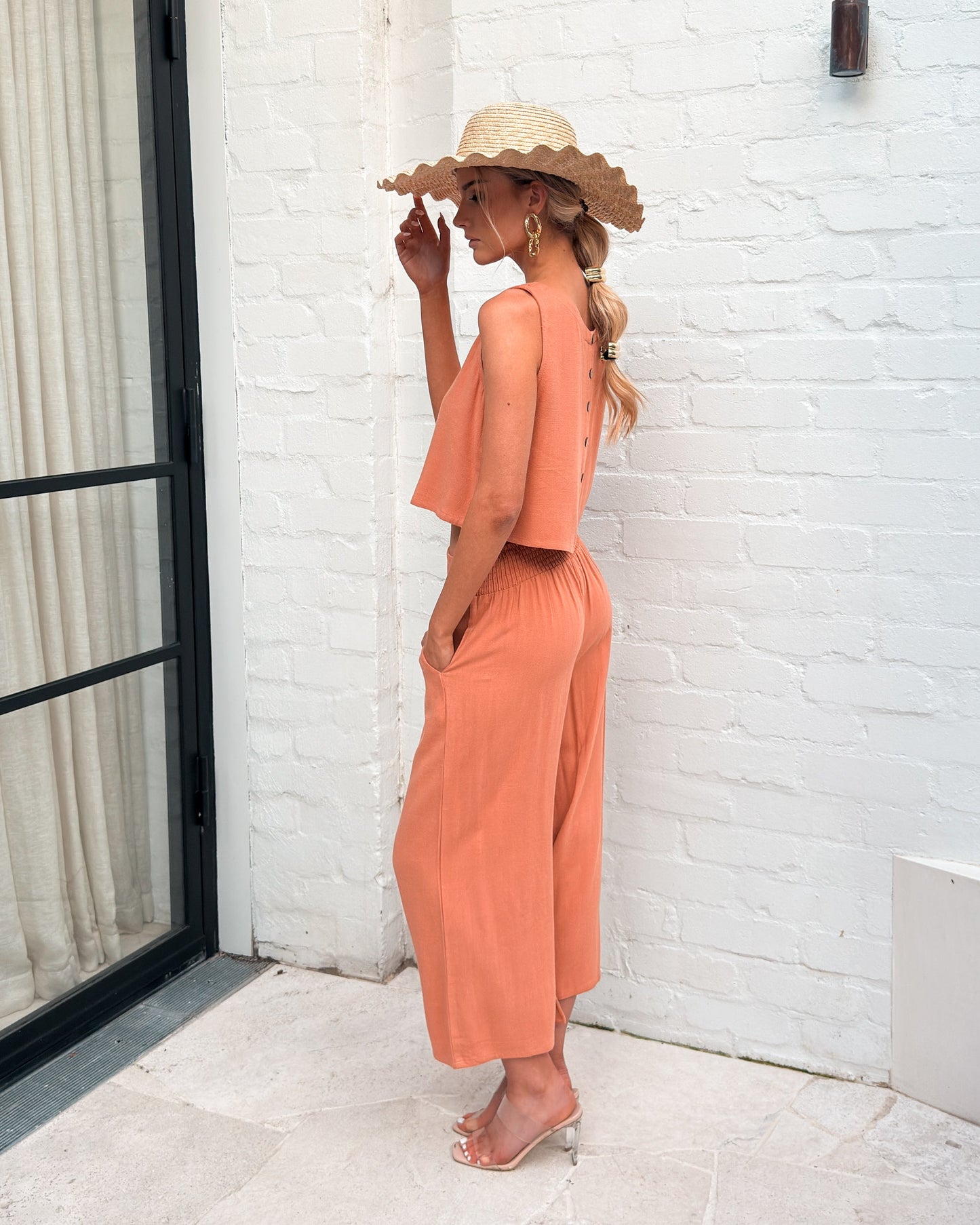 Lighthouse Pants Rust | Women's Wide Leg Linen Pants