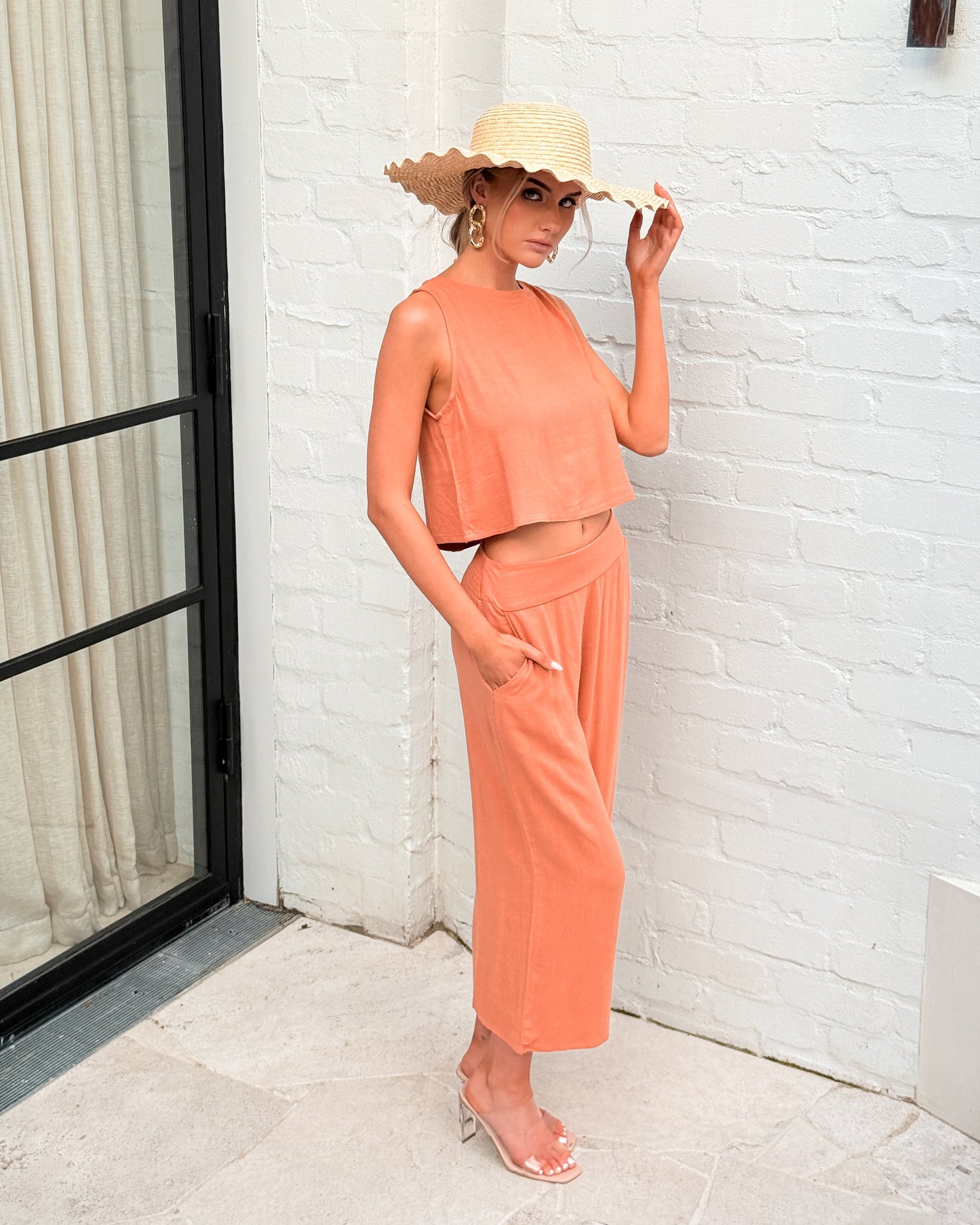 Lighthouse Pants Rust | Women's Wide Leg Linen Pants
