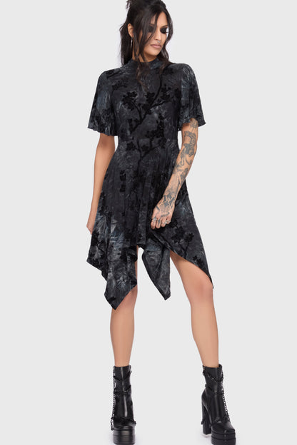 Midnight Vale Short Sleeve Midi Dress