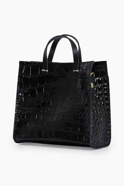 Black Croco Simple Tote Bebe