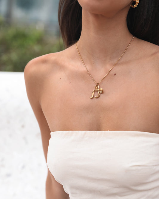 Maisha Gold Necklace | Women's Bow Pendant Necklace