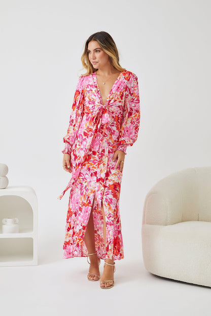 Mallarey Multi Floral Dress | Women's Floral Midi Dress