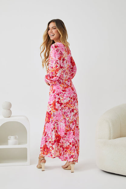 Mallarey Multi Floral Dress | Women's Floral Midi Dress