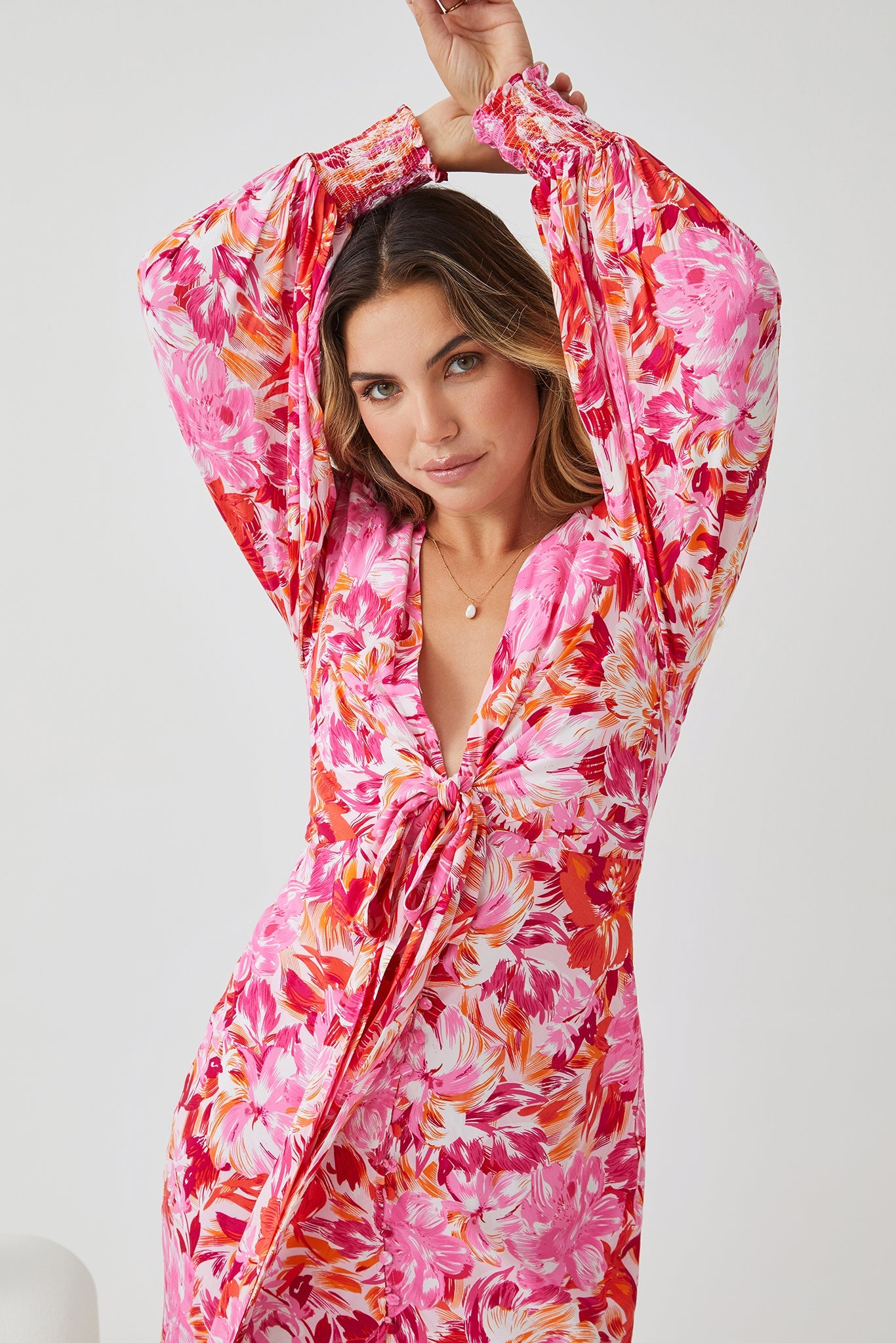 Mallarey Multi Floral Dress | Women's Floral Midi Dress