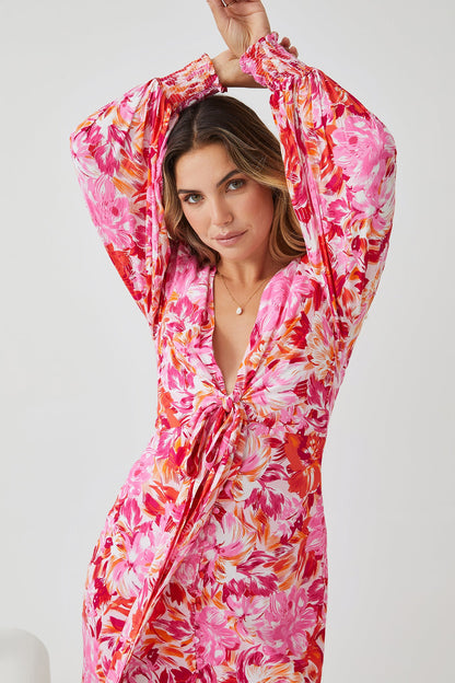 Mallarey Multi Floral Dress | Women's Floral Midi Dress