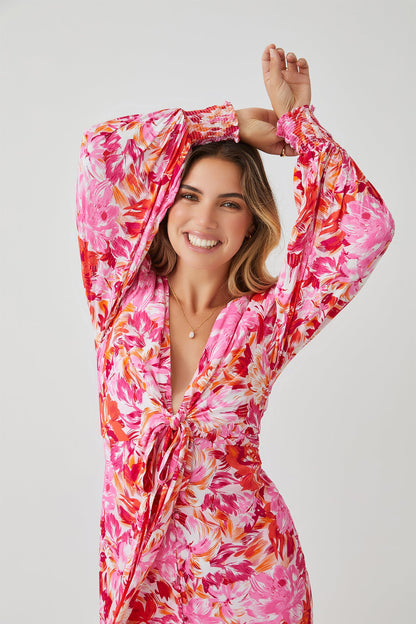 Mallarey Multi Floral Dress | Women's Floral Midi Dress