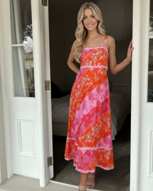 Marguerite Dress Multi Floral | Women's Floral A-Line Maxi Dress