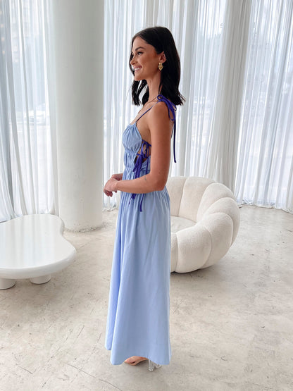 Marzeline Blue Multi Dress | Women's A-Line Maxi Dress