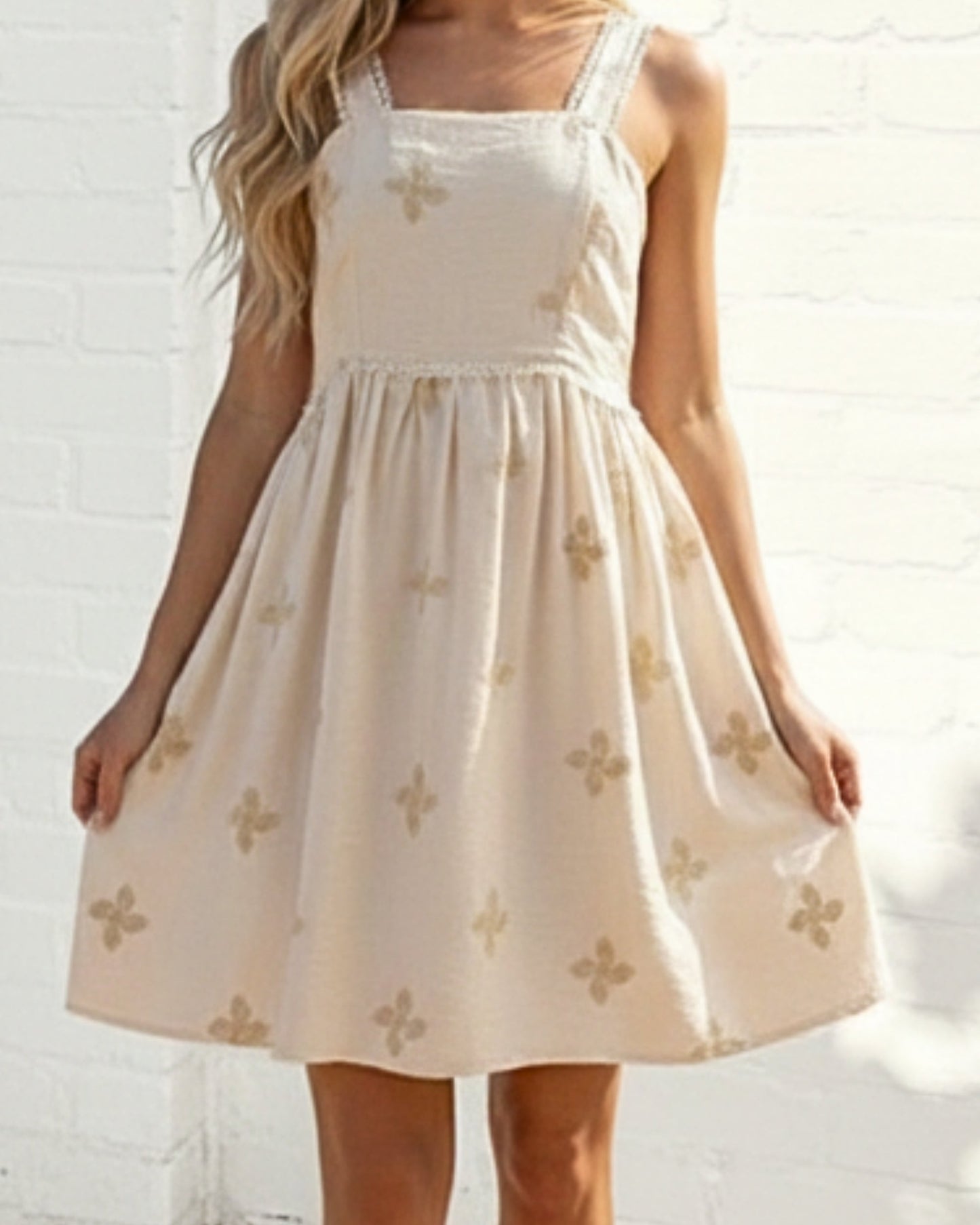 Mckenna Beige Print Dress | Women's Floral Mini Dress