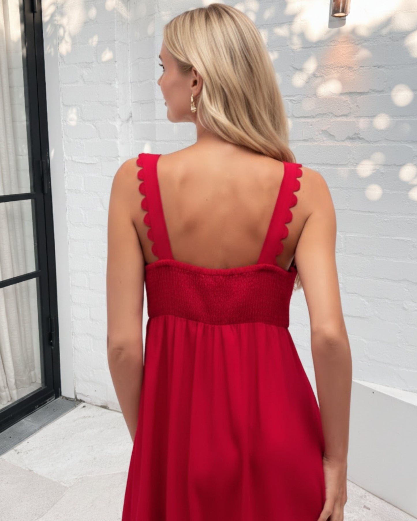 Meissy Red Dress | Women's Linen Blend Maxi Dress