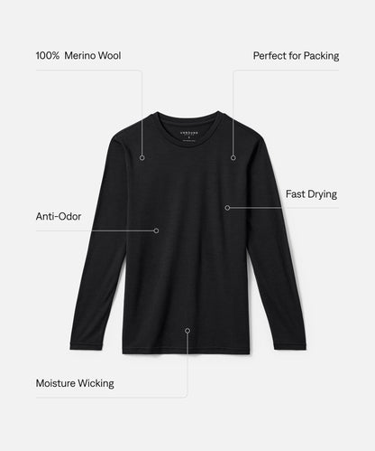 Men's Tall Long Sleeve Merino Crew