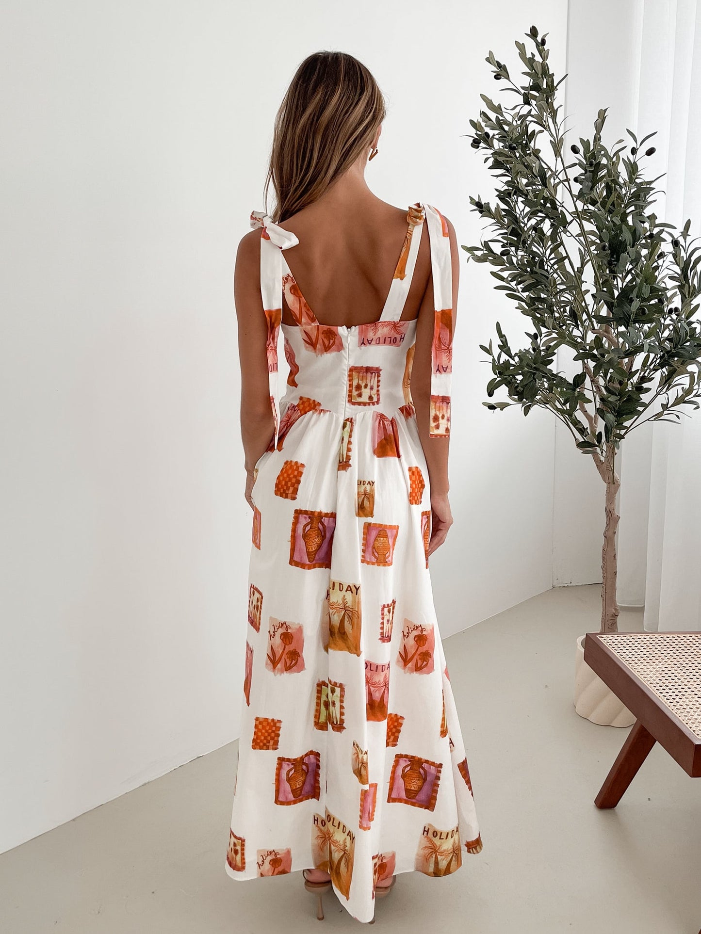 Miriah White Print Dress | Women's Printed Maxi Dress