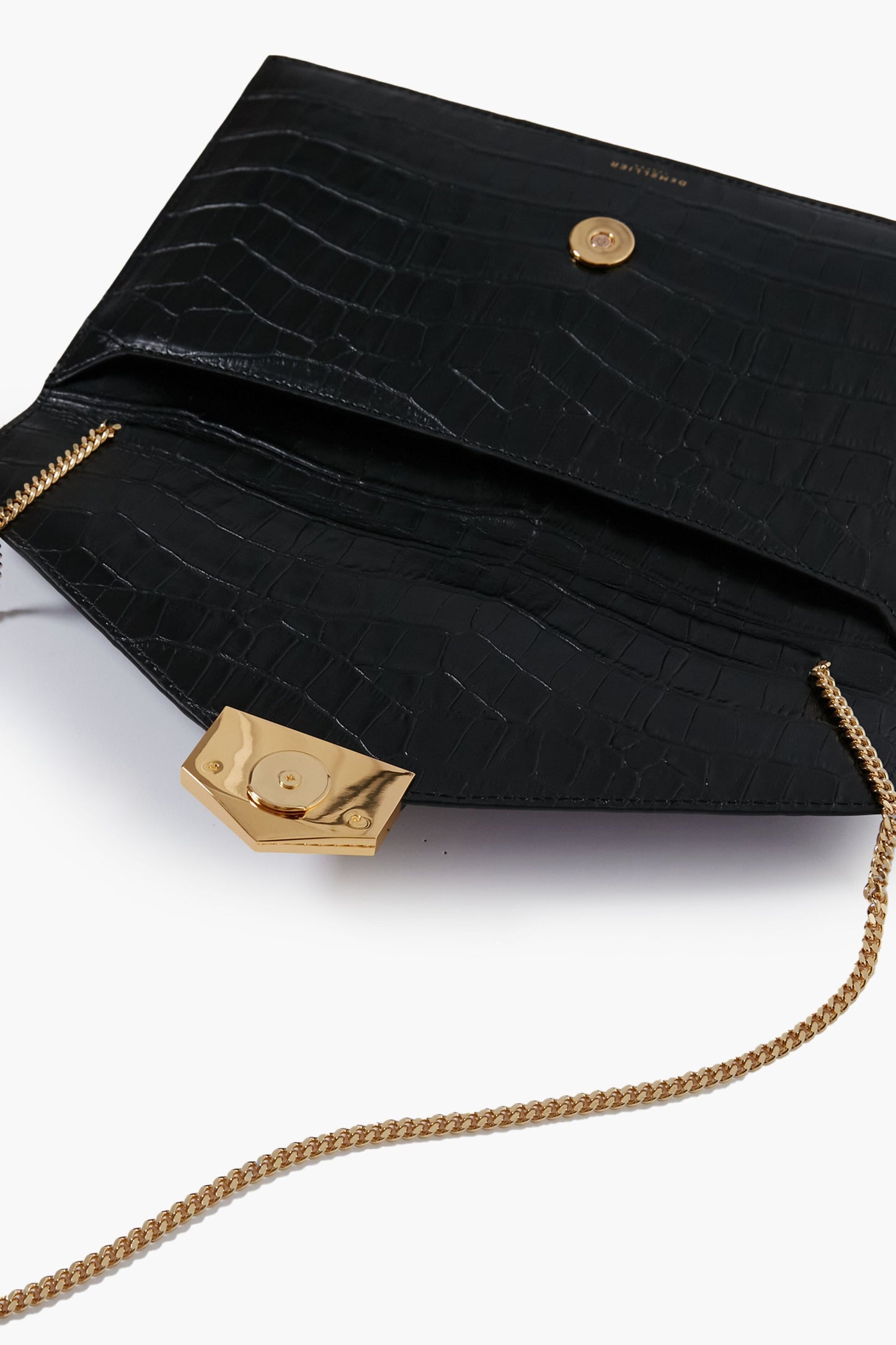 Black Croc London Clutch