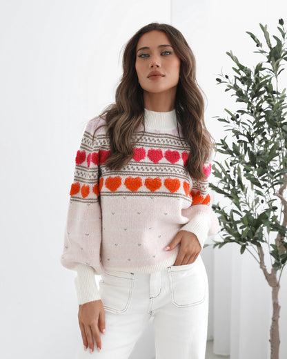 Naila Knit Multi | Women's Printed Wool Blend Jumper