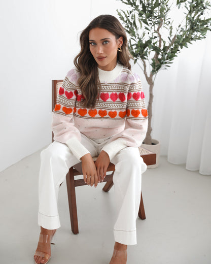 Naila Knit Multi | Women's Printed Wool Blend Jumper