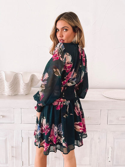 Neary Emerald Floral Dress | Women's Floral Mini Dress