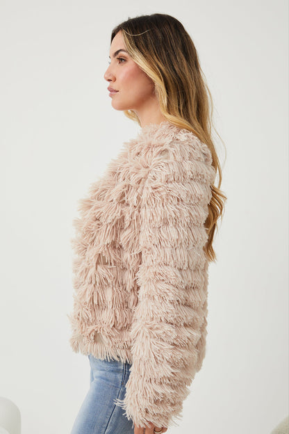 Ophelle Jacket - Beige | Women's Fluffy Teddy Coat