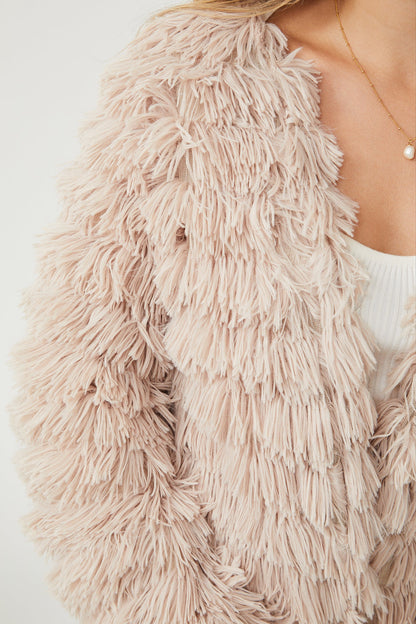 Ophelle Jacket - Beige | Women's Fluffy Teddy Coat