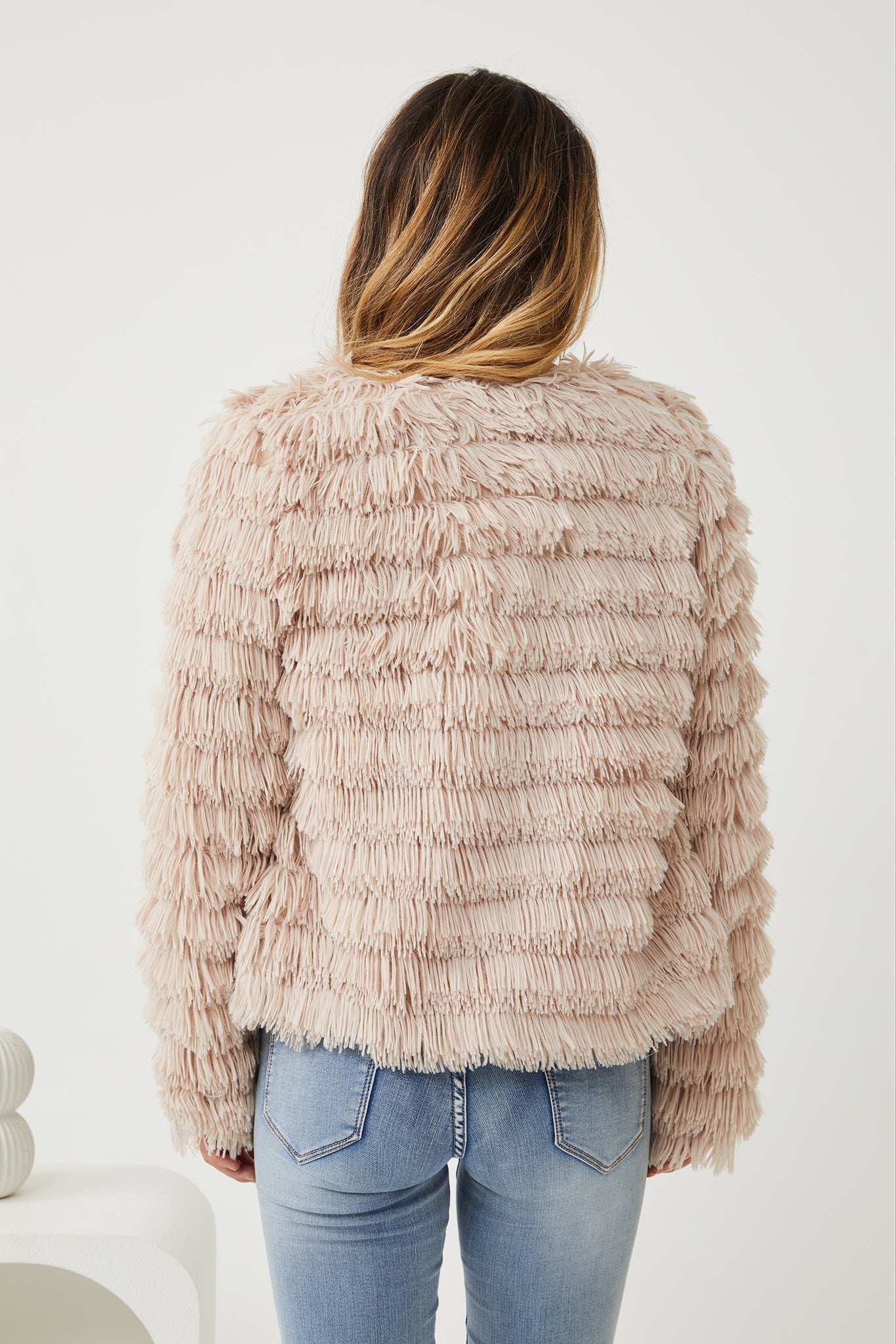 Ophelle Jacket - Beige | Women's Fluffy Teddy Coat