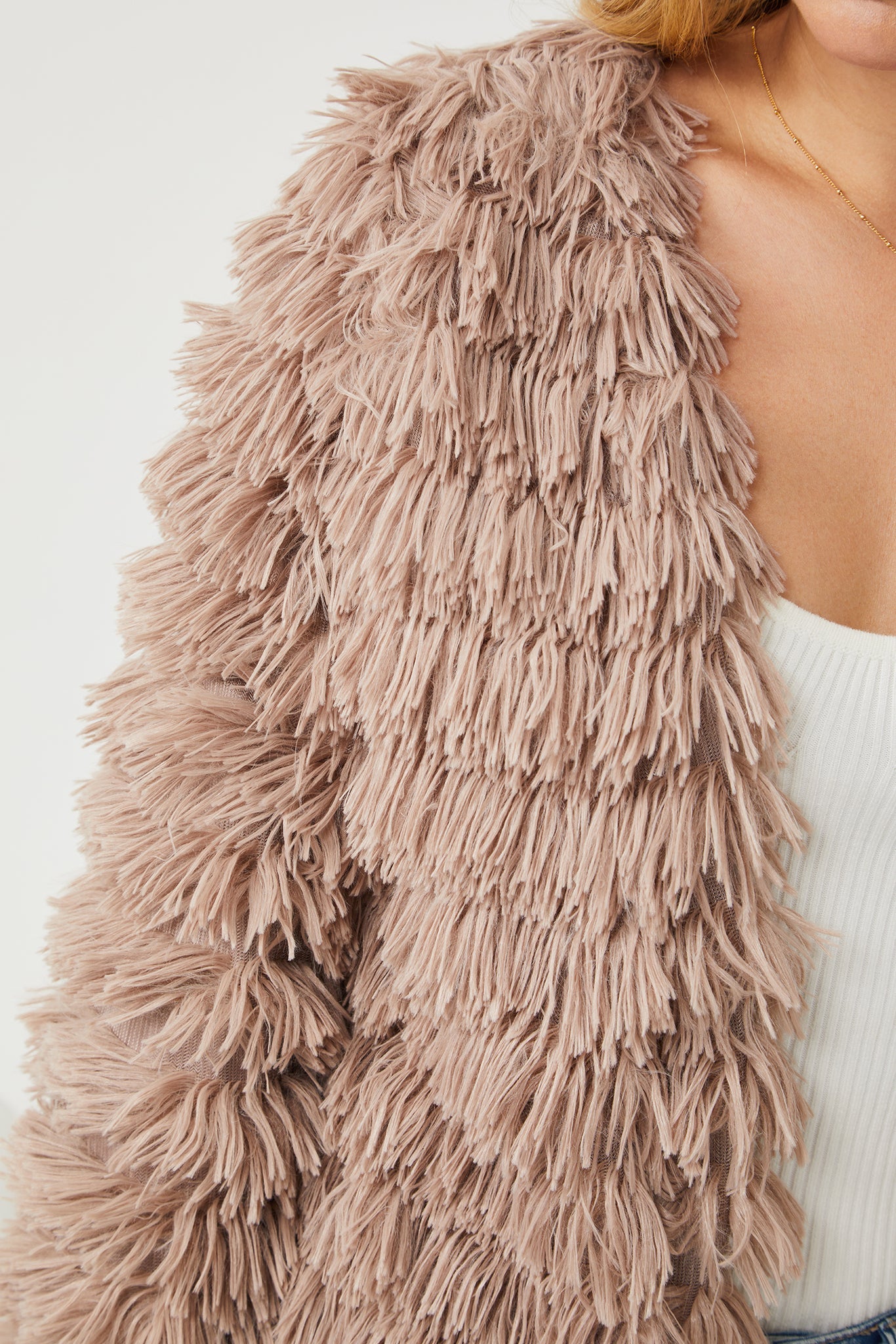 Ophelle Jacket - Mocha | Women's Fluffy Teddy Coat