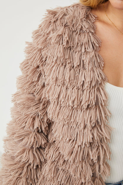 Ophelle Jacket - Mocha | Women's Fluffy Teddy Coat