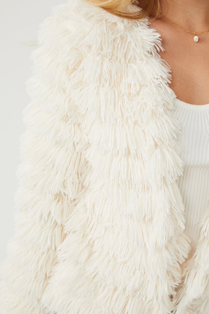 Ophelle Jacket - White | Women's Fluffy Teddy Coat
