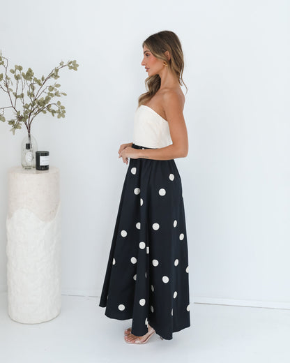 Orivelle Dress - Multi Spot | Women's Strapless Maxi Dress