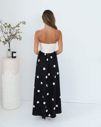 Orivelle Dress - Multi Spot | Women's Strapless Maxi Dress