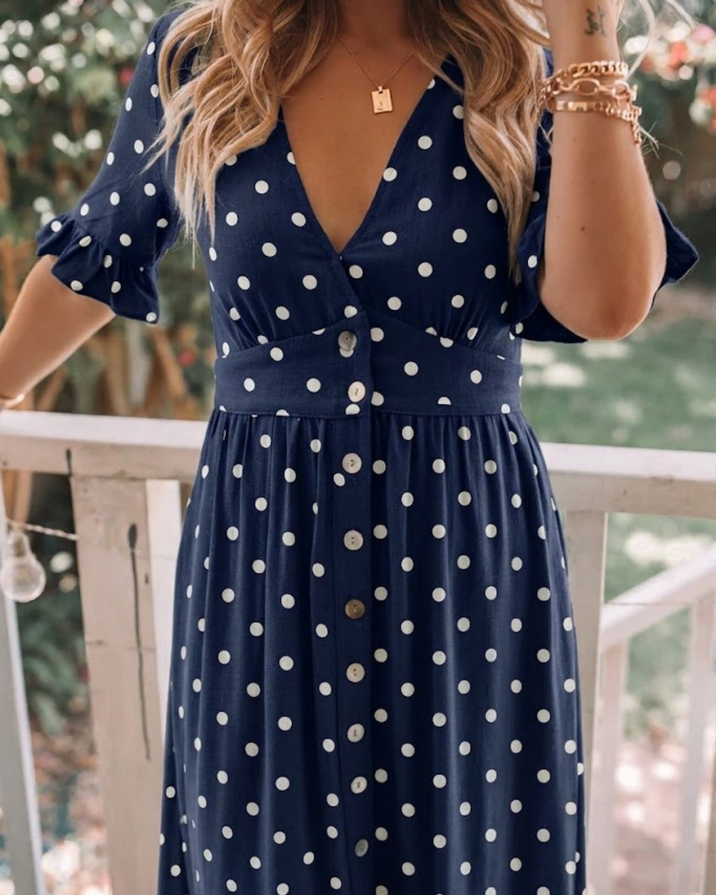 Orrin Dress - Navy Spot