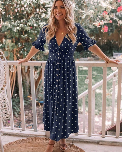 Orrin Dress - Navy Spot