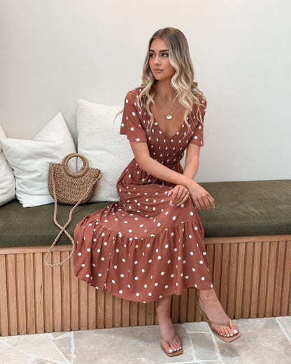 Pauletta Dress - Rust Spot