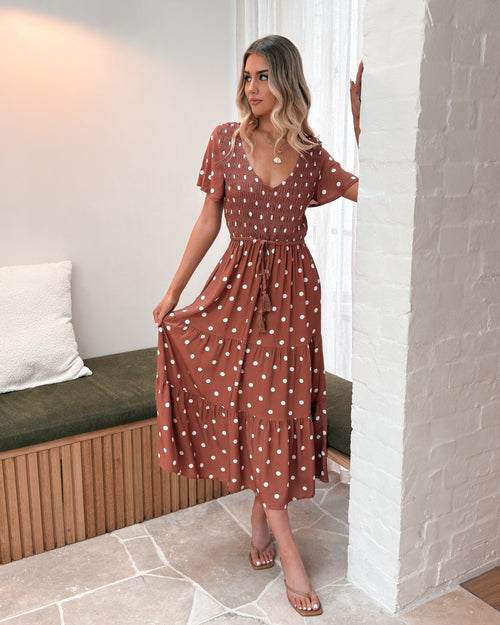 Pauletta Dress - Rust Spot