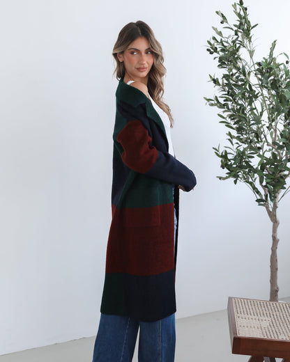 Perrine Coatigan Wine Check | Women's Checked Coat
