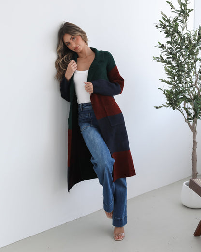 Perrine Coatigan Wine Check | Women's Checked Coat