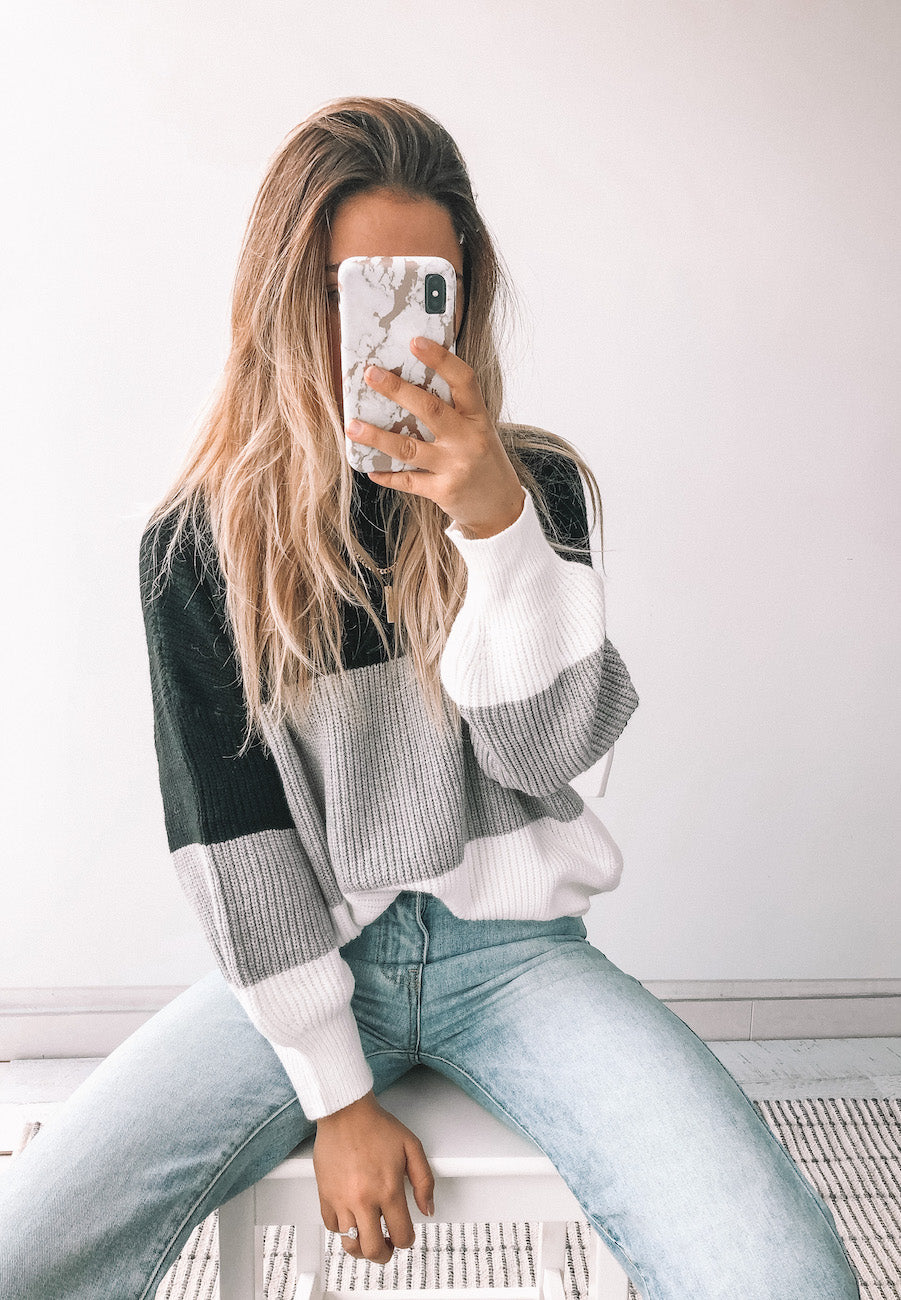 Brandy Knit - Black | Women's Bishop Sleeve Knit Jumper